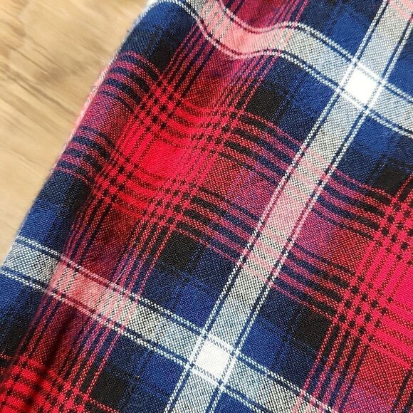 🧚♂️H&M Divided Red & Blue Plaid Long Sleeved Tunic Top Size 10 - Picture 9 of 13